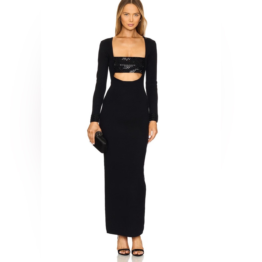 Retrofete Raelle Embellished Knit Black Dress, Size XS - Worn once
